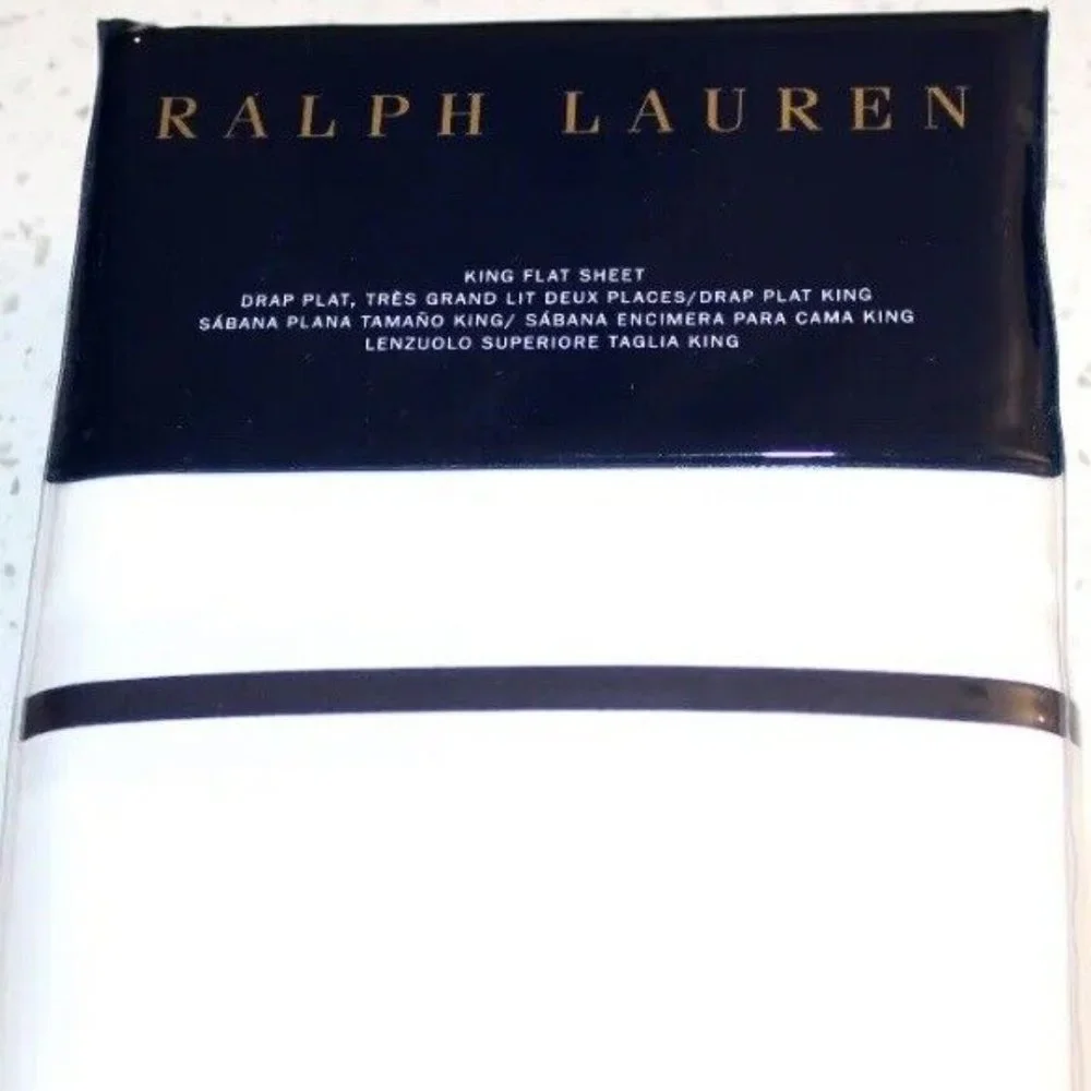 Ralph Lauren Palmer Percale King Duvet Cover Flat Sheet Pillowcases in Polo Navy